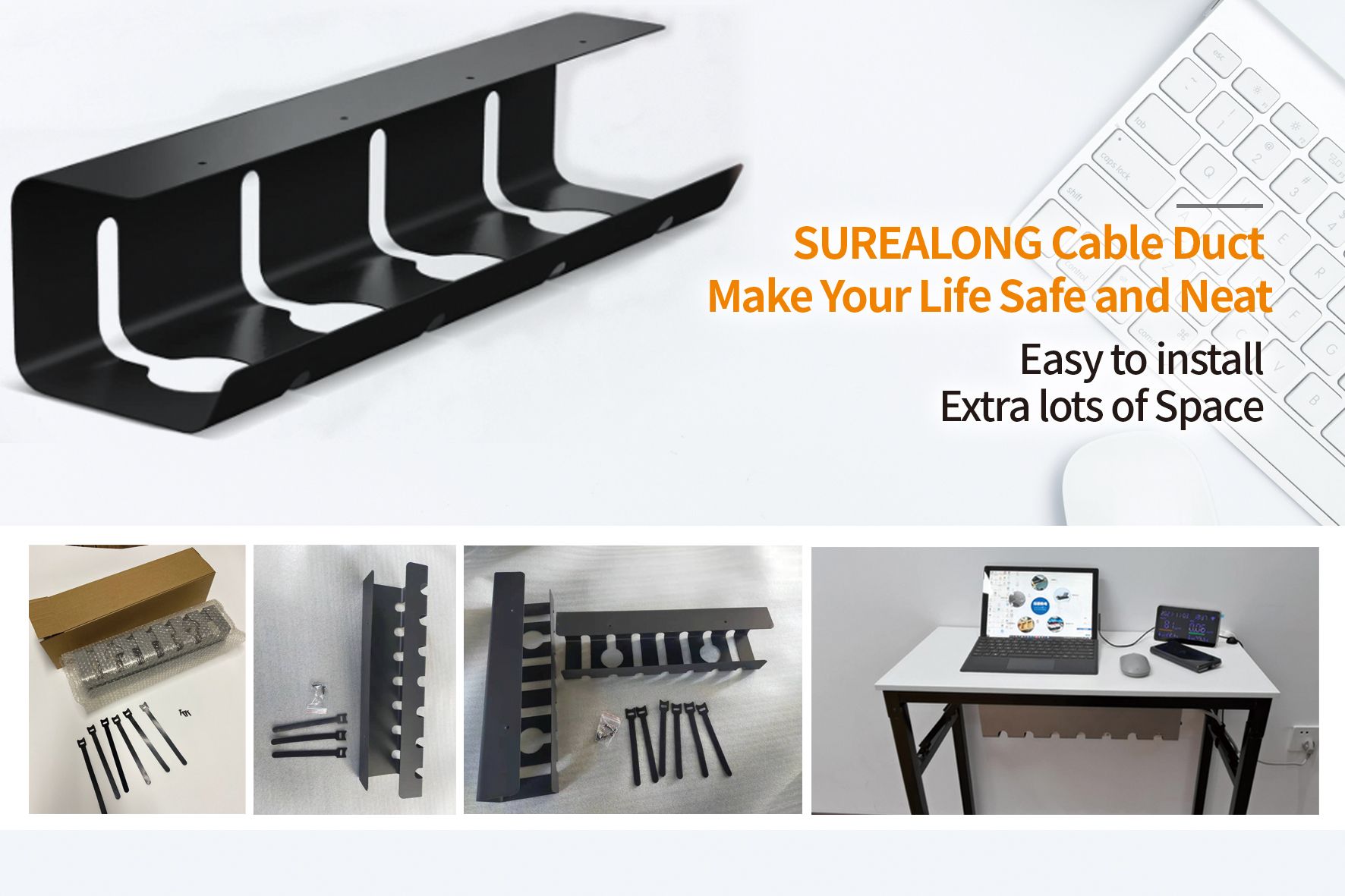 under desk wire tray